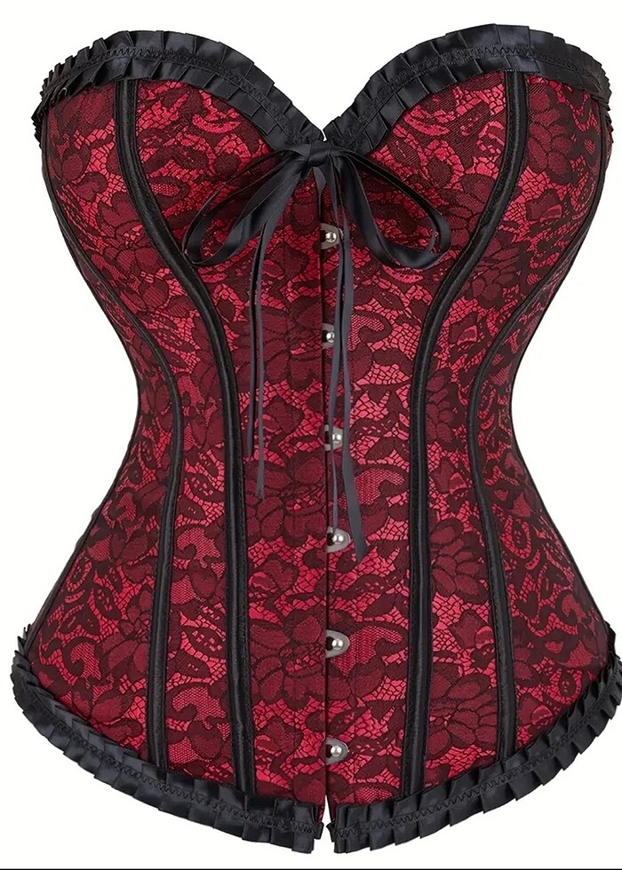 Bordo gotik korse - Görsel 2