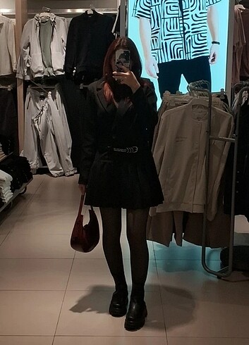 Takım elbise pileli şortlu etek - Görsel 8