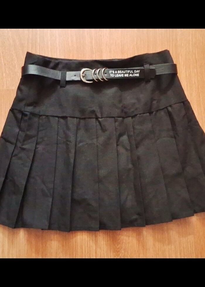 Takım elbise pileli şortlu etek - Görsel 4