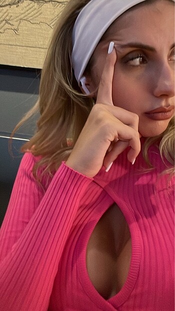 Zara zara dekolteli pembe triko