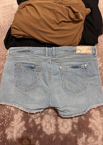 Kadın Mavi Denim Mini Şort - Görsel 3