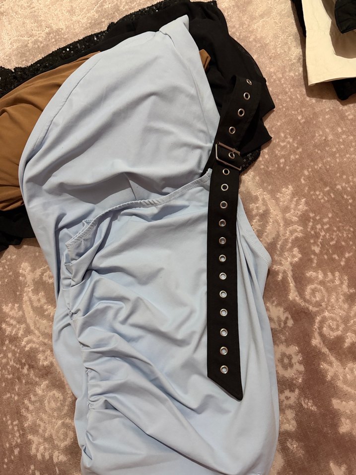 mavi Bağlamalı Midi Elbise - Görsel 3