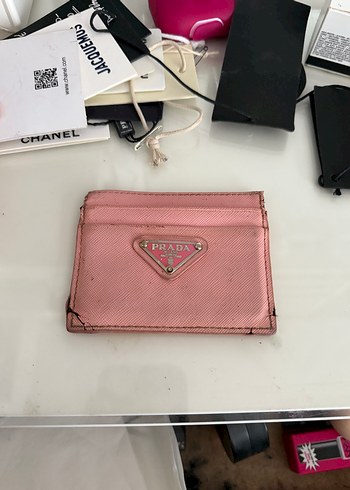 Pembe Deri prada Kadın Cüzdanı
