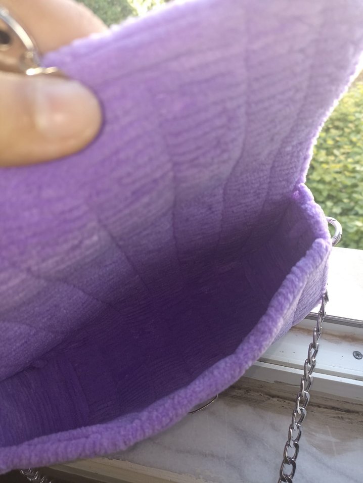 Mor Örgü Kadın Çanta Zincir Askılı el yapımı - Görsel 3