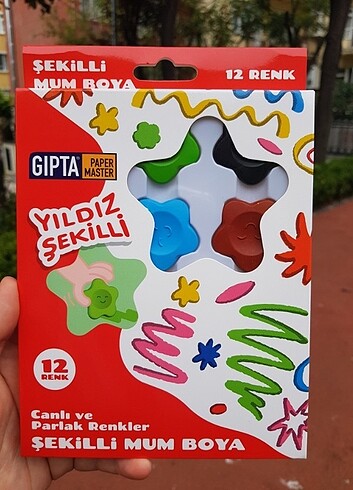 gipta yildiz sekilli 12li mum boya,sifir urun???? 