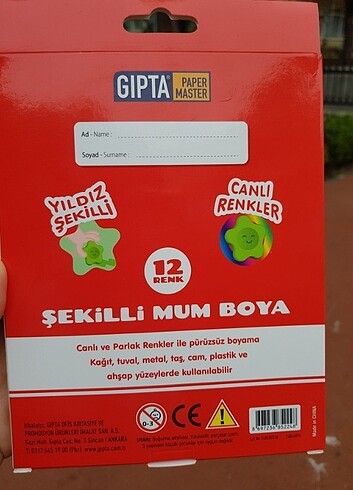  Beden Renk gipta yildiz sekilli 12li mum boya,sifir urun????
