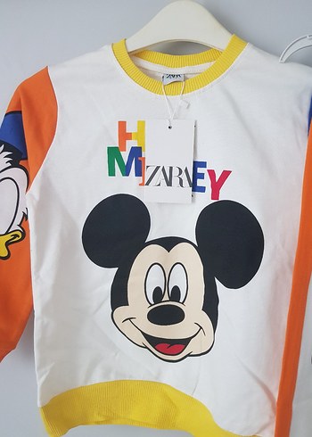 6 Yaş Beden çeşitli Renk Renkli Mickey ve Donald Baskılı Erkek Eşofman Takımı