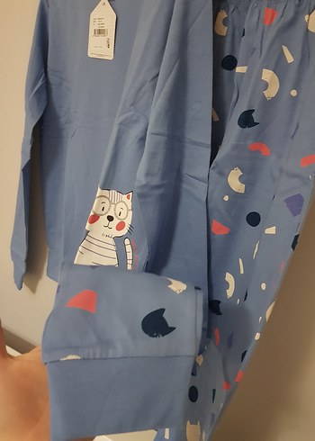 Penti Mavi Kedi baskili pijama takimi