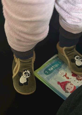 Kahverengi Erkek Çocuk Pandalı Sıcak ev ayakkabısı - Görsel 5