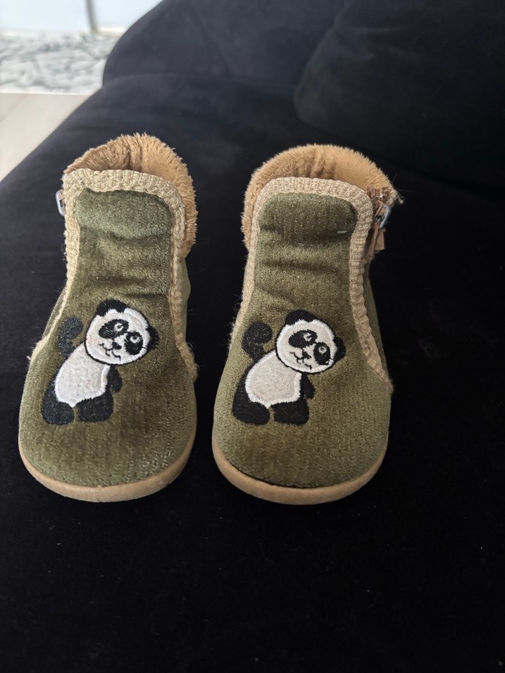 Kahverengi Erkek Çocuk Pandalı Sıcak ev ayakkabısı - Görsel 2