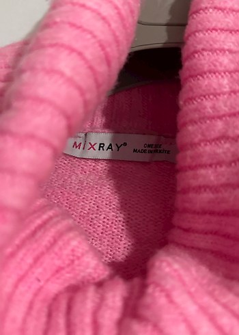 Pembe Yünlü Boğazlı Kadın Kazak - Görsel 4