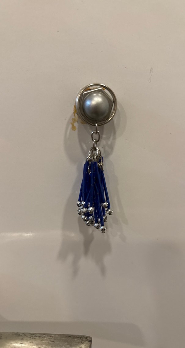 Gri Mavi boncuklu anahtarlık - Görsel 2