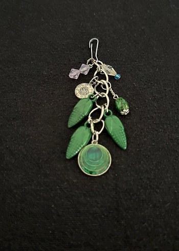 Yeşil Bohem Zincir Detaylı Kadın Anahtarlık - Görsel 2