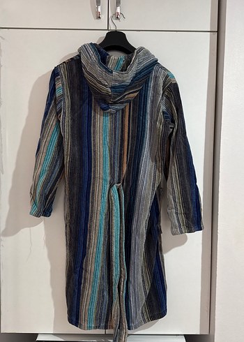 Bohem Çok Renkli Çizgili Bornoz - Görsel 4