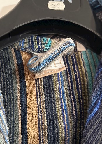 Bohem Çok Renkli Çizgili Bornoz - Görsel 2