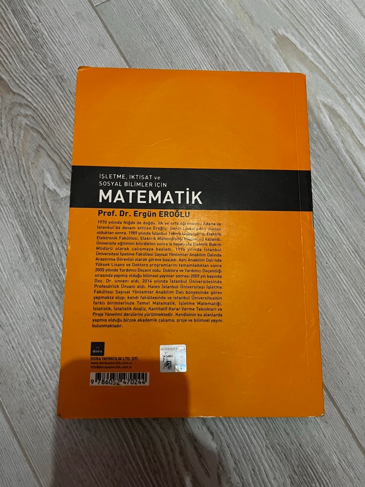 Prof. Dr. Ergün Eroğlu Matematik Kitabı - Görsel 3