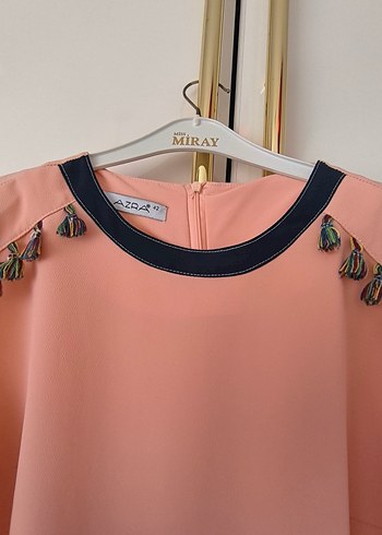 Pembe Zincir Detaylı Uzun Kollu Kadın Tunik - Görsel 2