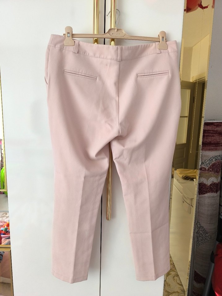 pudra Midi Kadın Kumaş Pantolon - Görsel 2