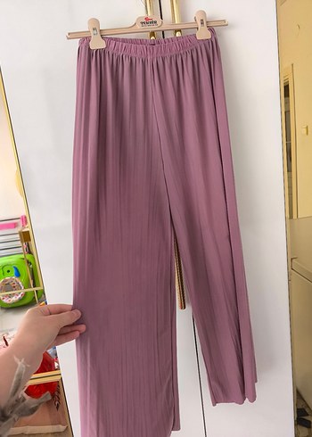 pembe Pilili Kadın Kumaş Pantolon - Görsel 2