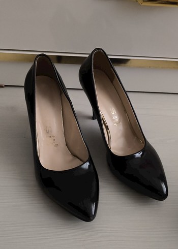 Kadın Siyah Rugan Stiletto Topuklu Ayakkabı - Görsel 2