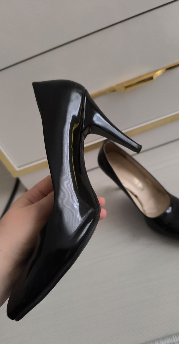 Kadın Siyah Rugan Stiletto Topuklu Ayakkabı - Görsel 3