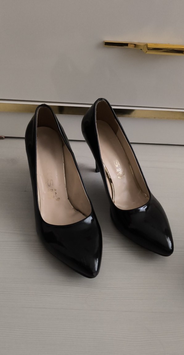 Kadın Siyah Rugan Stiletto Topuklu Ayakkabı - Görsel 2