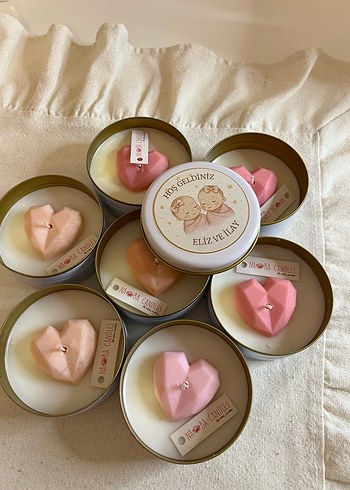 Pastel Pembe Kalp Mumlar - Görsel 4
