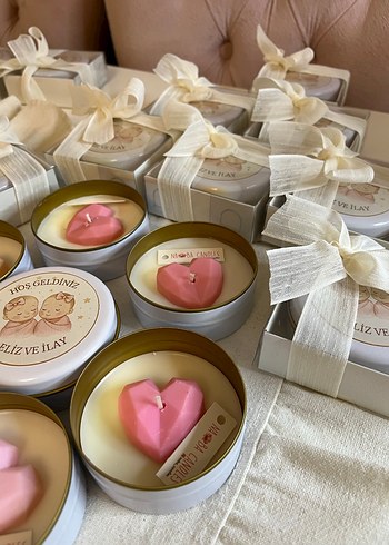 Pastel Pembe Kalp Mumlar - Görsel 9