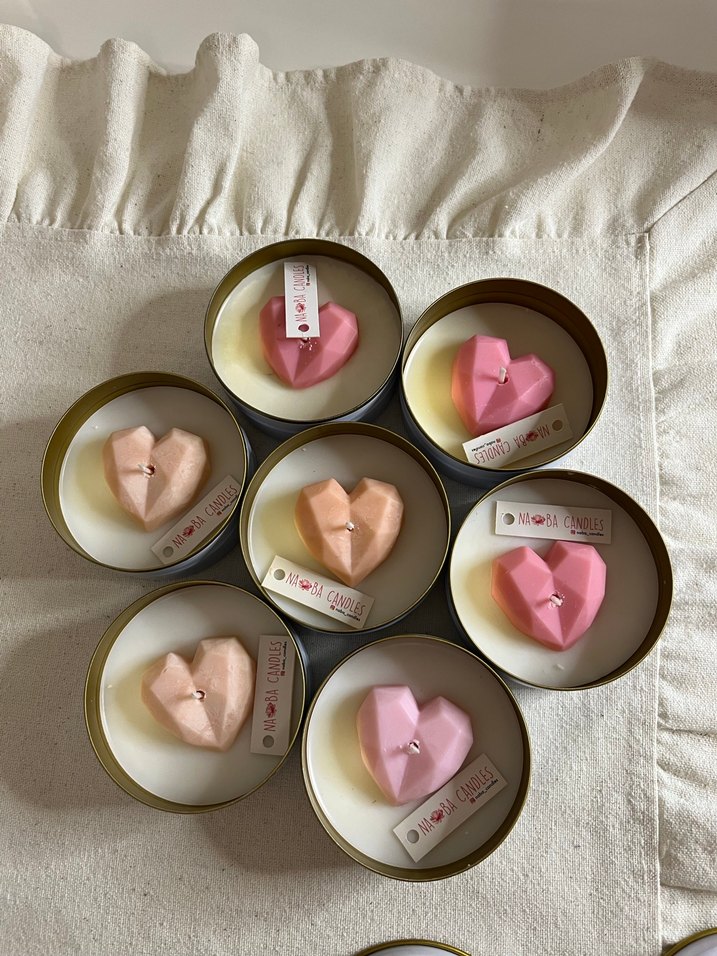 Pastel Pembe Kalp Mumlar - Görsel 2