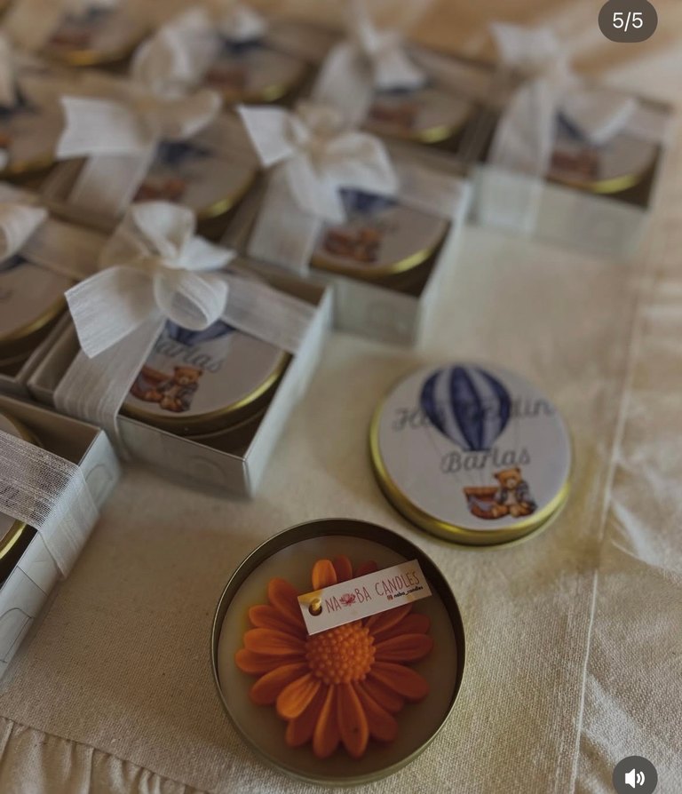 Renkli Papatya Tasarımlı Mum - Barlas - Görsel 3