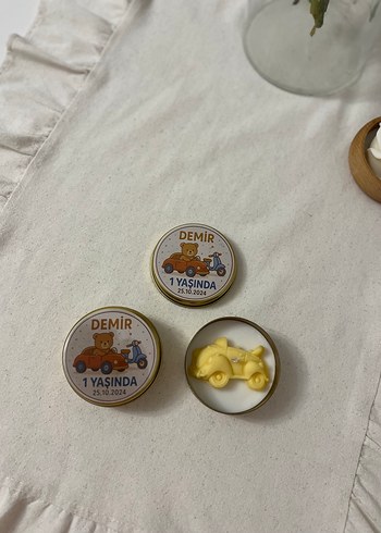 Sarı Oyuncak Araba Şeklinde Mum - Görsel 4