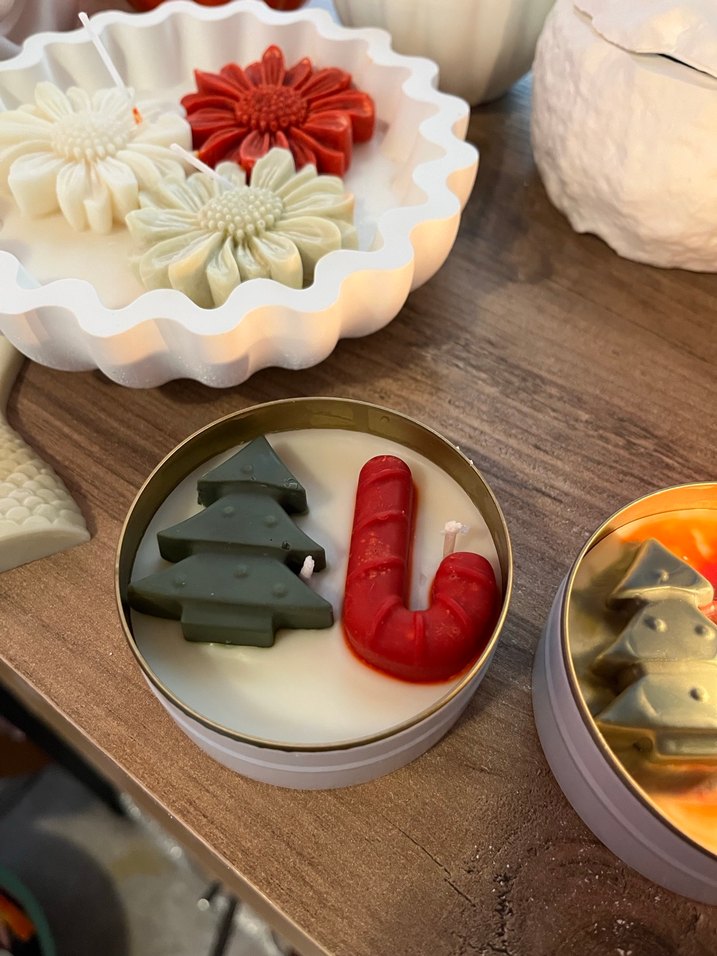 Renkli Yeni Yıl Temalı Dekoratif Mum Seti - Görsel 2