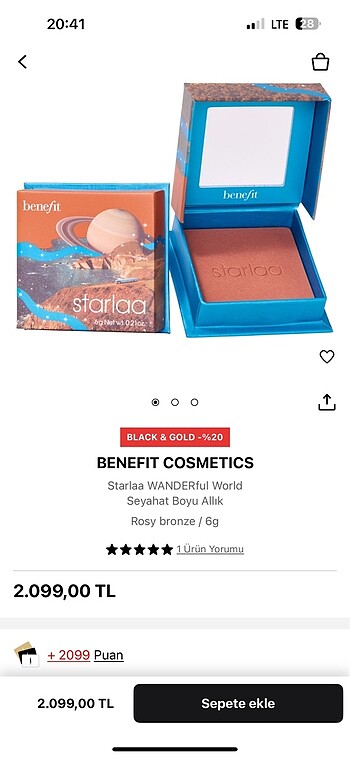 Beden Renk Benefit Starlaa Gül kurusu allık 2 kez kullanıldı
