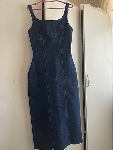 s Beden lacivert Renk Denim elbise