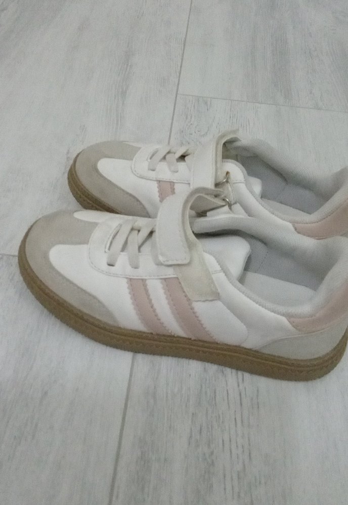 Kız Çocuk Beyaz Cırt Cırtlı Sneakers - Görsel 2