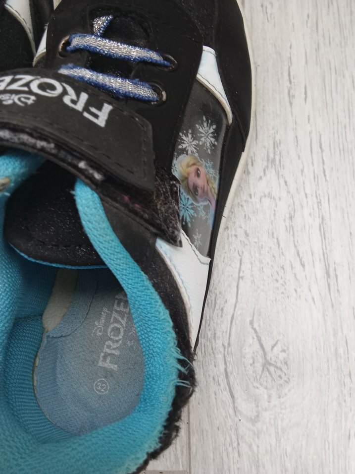 Kız Çocuk Mavi Baskılı Cırt Cırtlı Spor Ayakkabı - Görsel 4