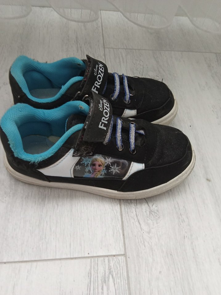 Kız Çocuk Mavi Baskılı Cırt Cırtlı Spor Ayakkabı - Görsel 2