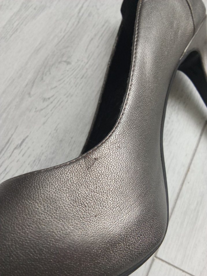 Bej Deri Stiletto Topuklu Kadın Ayakkabı - Görsel 4