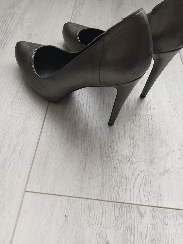 Bej Deri Stiletto Topuklu Kadın Ayakkabı - Görsel 3