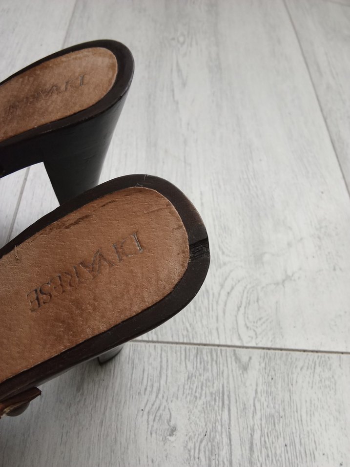 Bej Yılan Desenli Platform Topuklu Kadın Terlik - Görsel 3