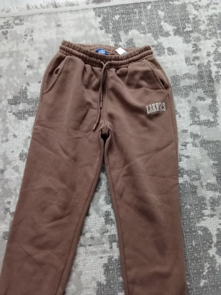 Kahverengi Rahat Kesim Kadın Eşofman Altı - Görsel 2