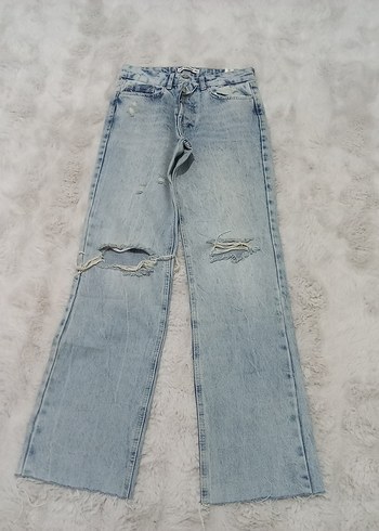 Salaş Kesim Yırtık Detaylı Midi Kot Pantolon - Görsel 2