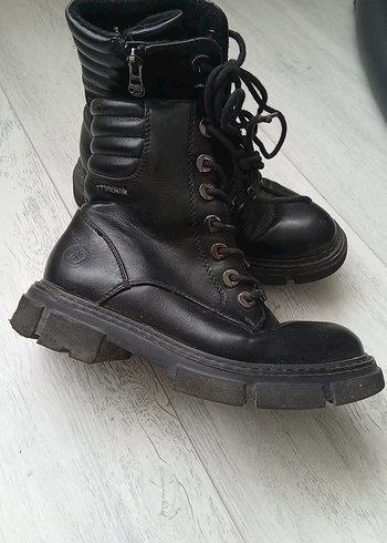 Siyah Deri Tokalı Stiletto Topuklu Kadın Bot - Görsel 2