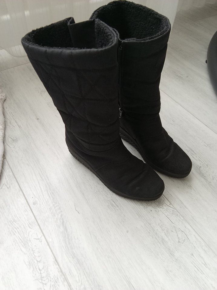 Siyah Kadın Dolgu Topuklu Botlar - Görsel 2