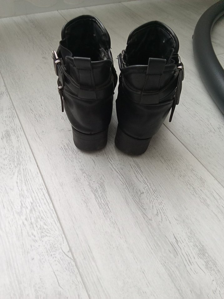 Siyah Deri Tokalı Biker Bot - Görsel 4