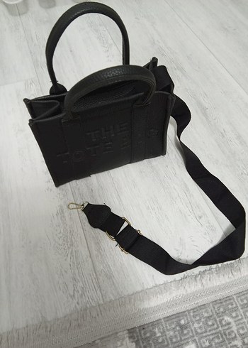 Siyah Deri Fermuarlı Tote Çanta - Görsel 4