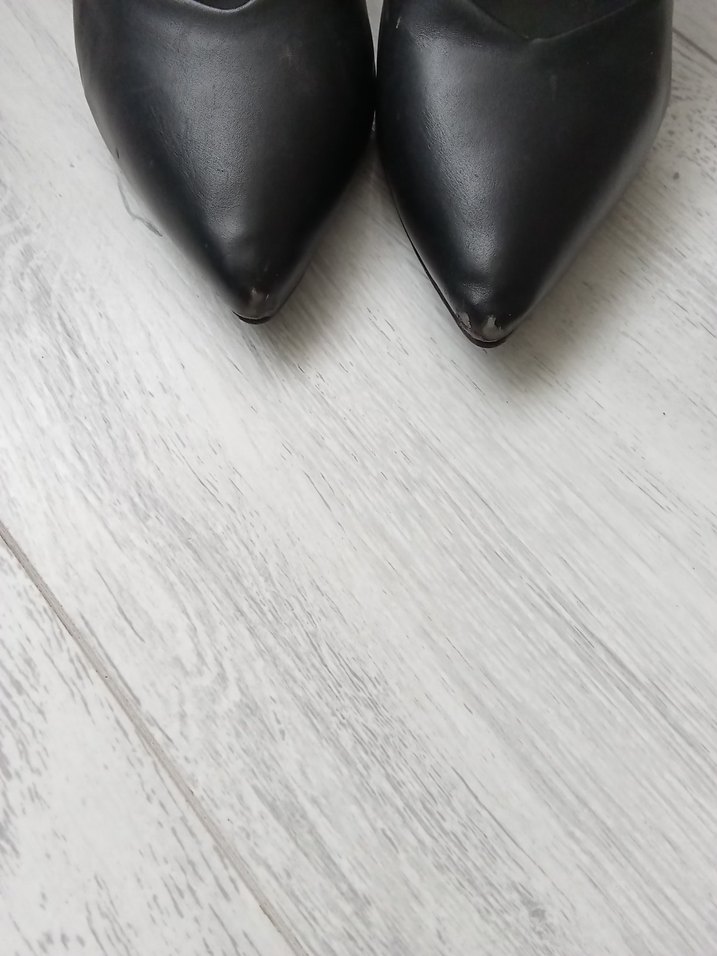 Siyah Deri Stiletto Topuklu Kadın Ayakkabı - Görsel 3