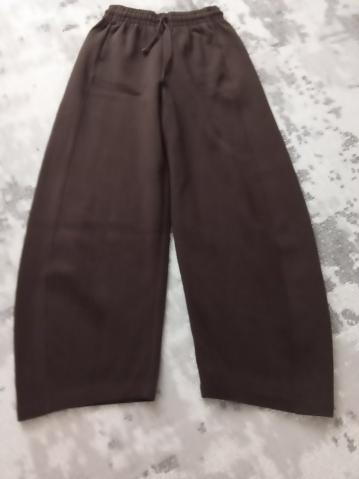 Kahverengi Rahat Kesim Kadın Kumaş Pantolon - Görsel 2