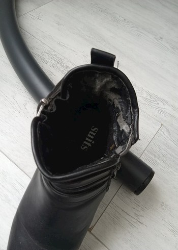 Siyah Deri Tokalı Blok Topuk Kadın Bot - Görsel 6