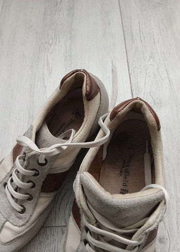 Bej Gri Süet Dolgu Topuklu Kadın Spor Ayakkabı - Görsel 4